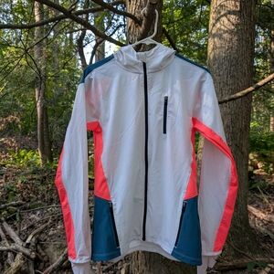 Under Armour White Jacket with Pink and Blue Accents